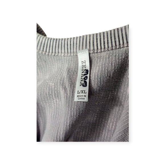 Zenana Washed Ribbed Tank L / XL Gray - Picture 3 of 6